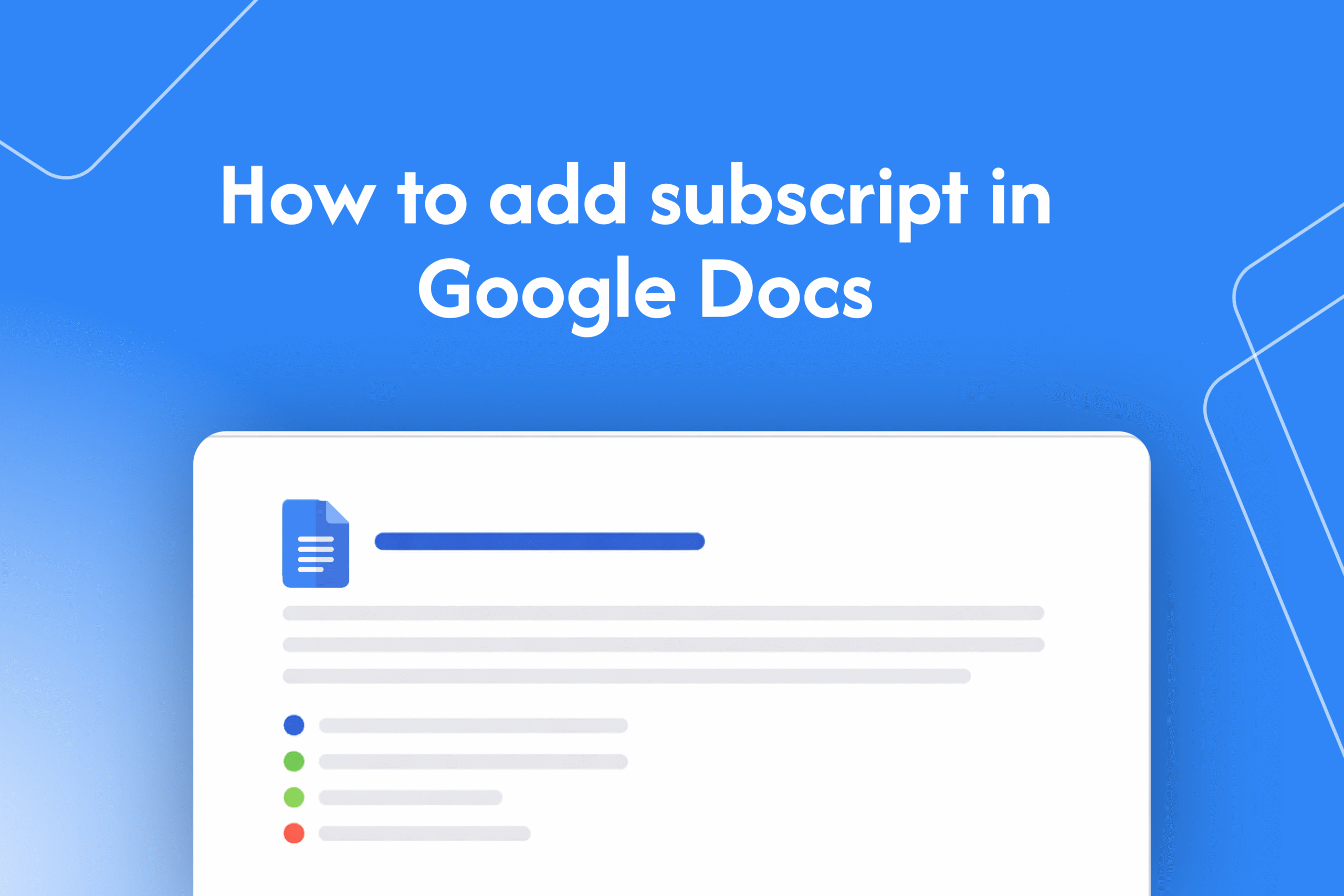 How to Add Subscript in Google Docs