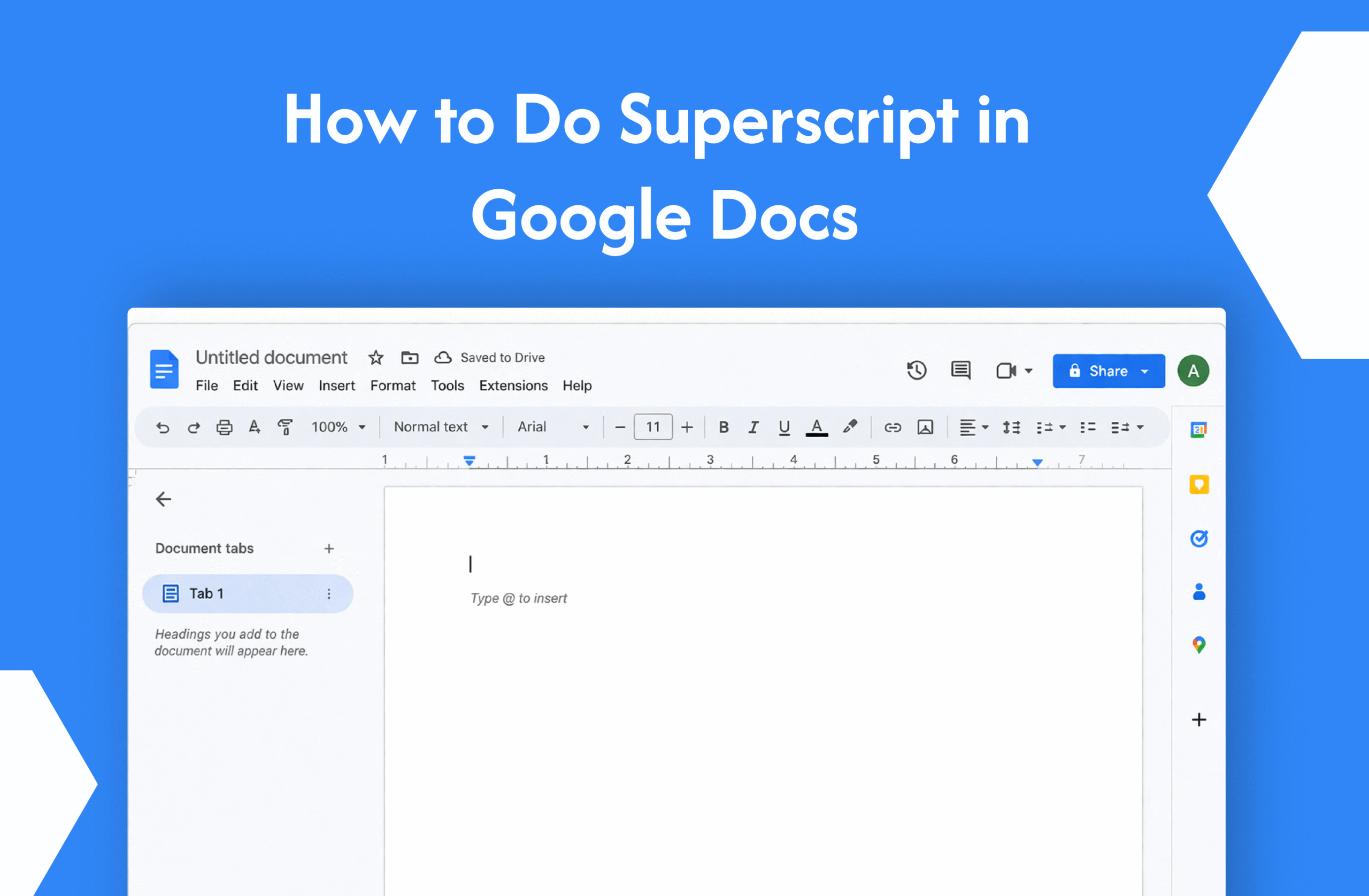 How to Do Superscript in Google Docs