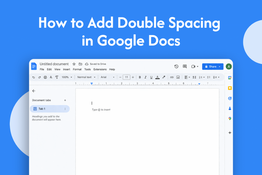 how to add double spacing in Google Docs