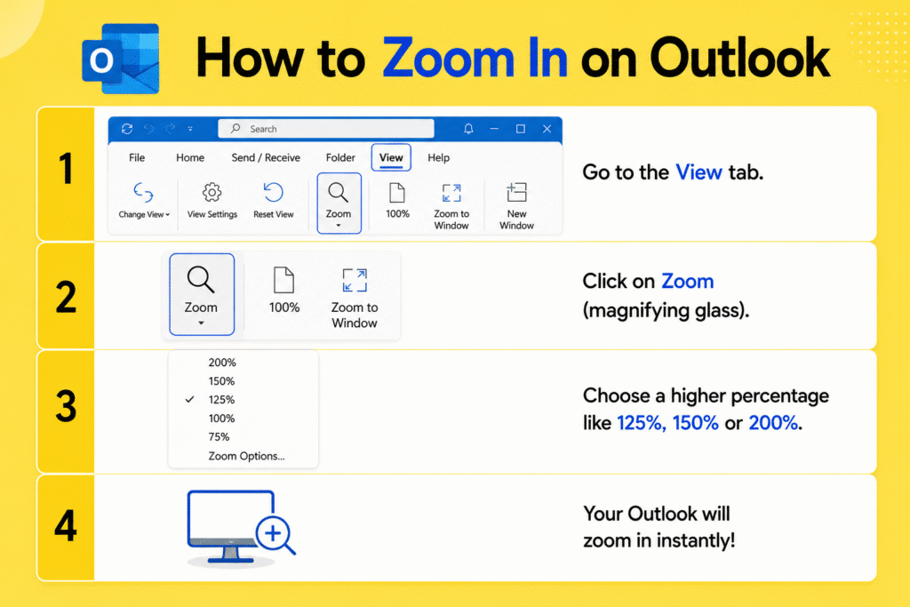 How to Zoom In on Outlook