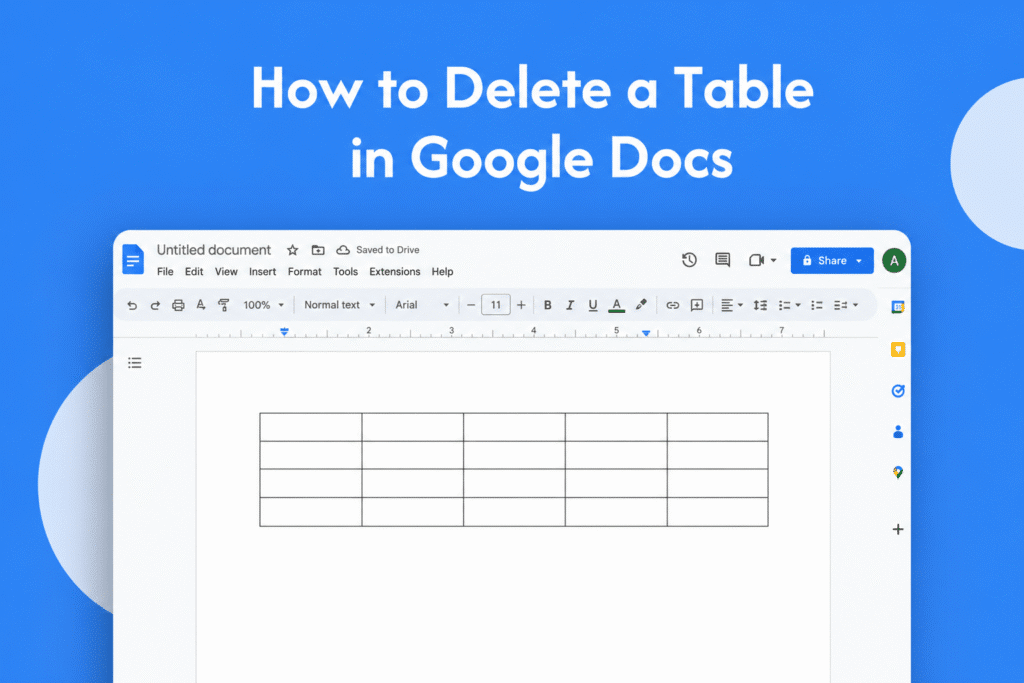 How to Delete a Table in Google Docs