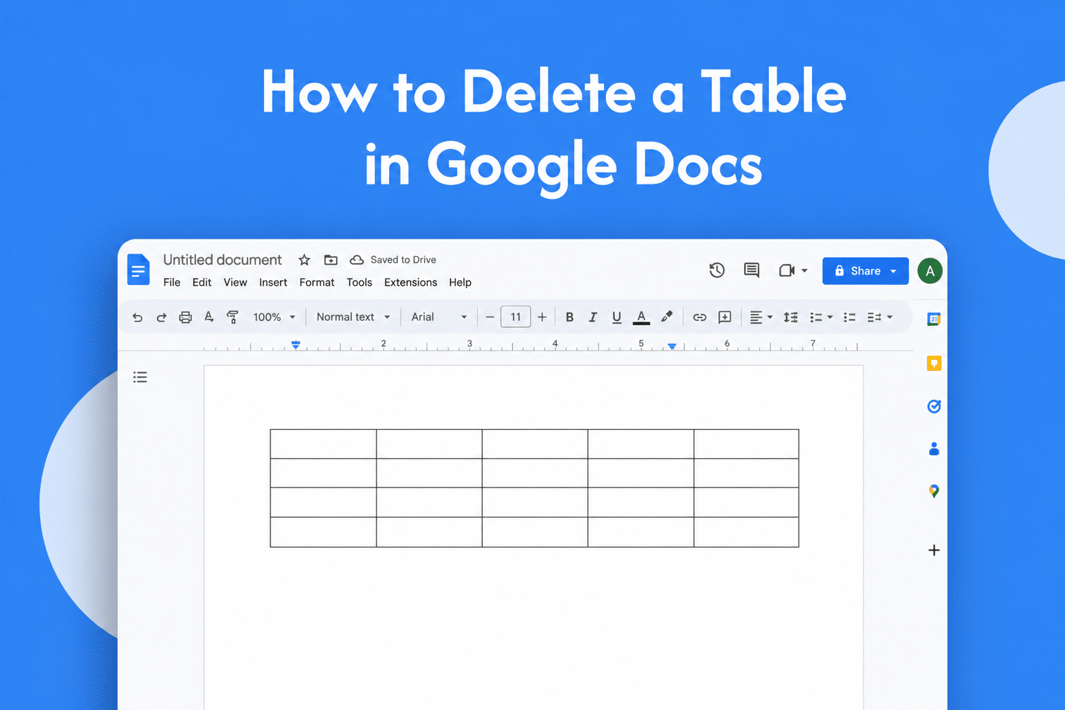 How to Delete a Table in Google Docs