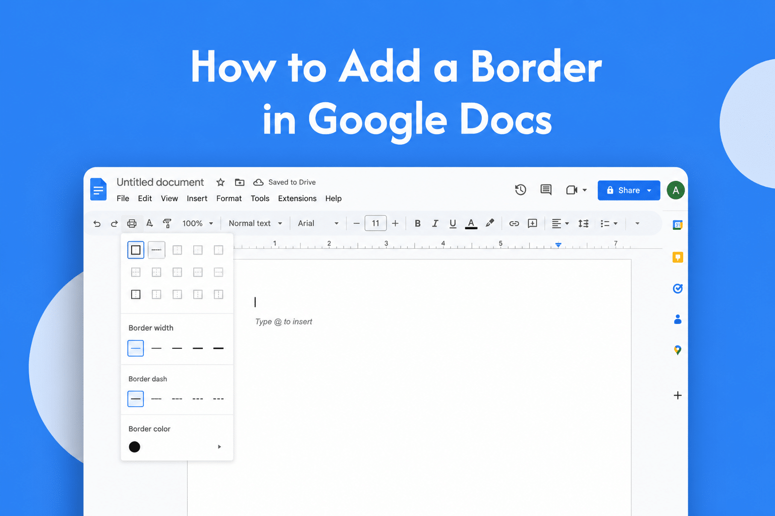 How to Add a Border in Google Docs