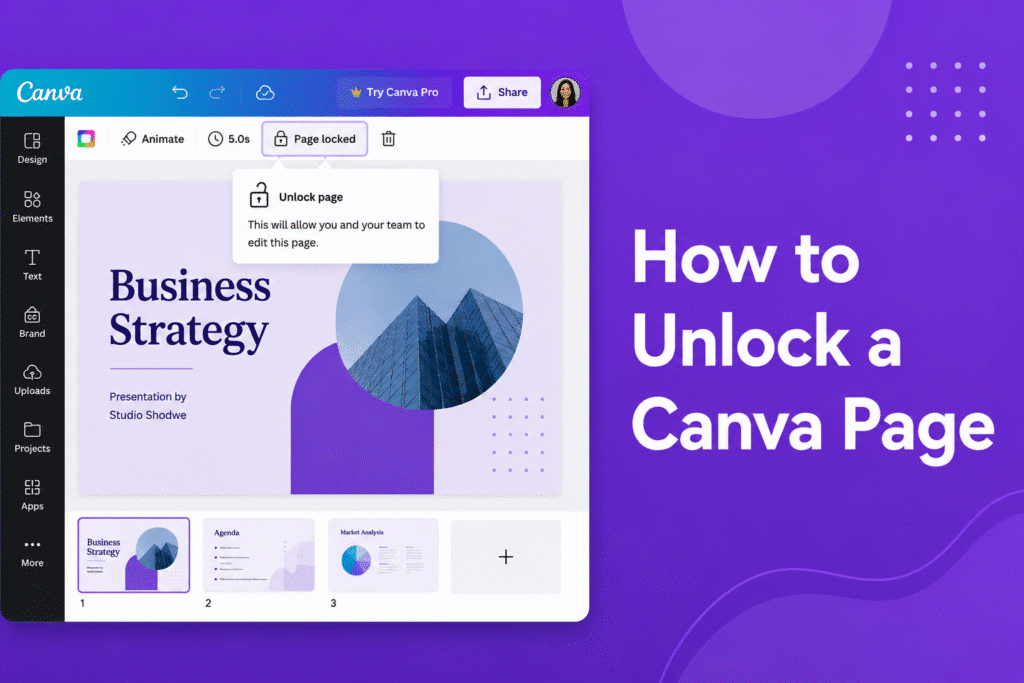 How to Unlock a Canva Page